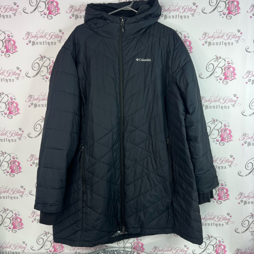 Columbia jacket zip up Women's Quilted Black Ski Jacket omni-heat